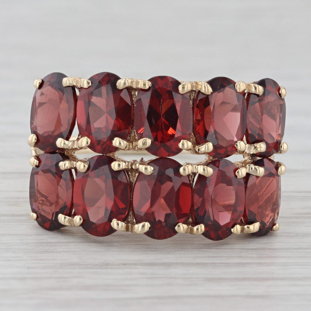 Gray 9ctw Garnet Cluster Ring 10k Yellow Gold Size 9.5