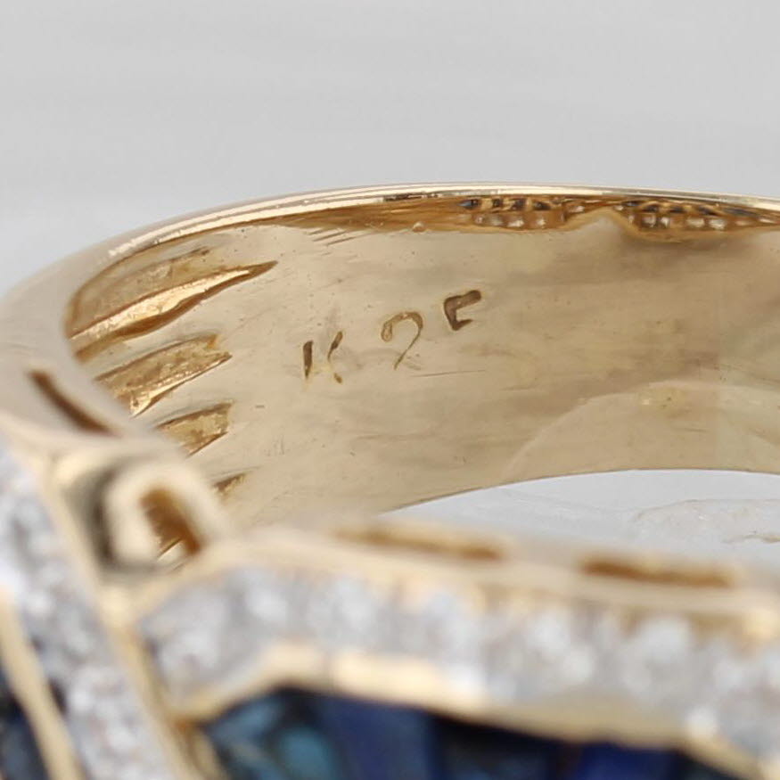 Gray Le Vian 1.50ctw Sapphire Diamond Ring 18k Yellow Gold Size 8