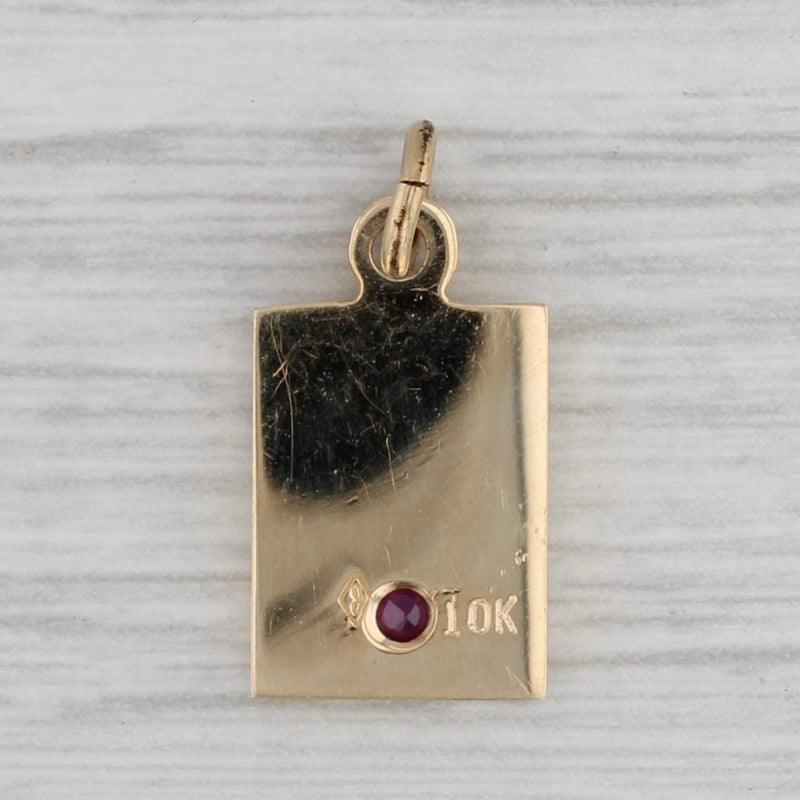 Miller Brewing Company Service Charm 10k Gold Ruby Keepsake