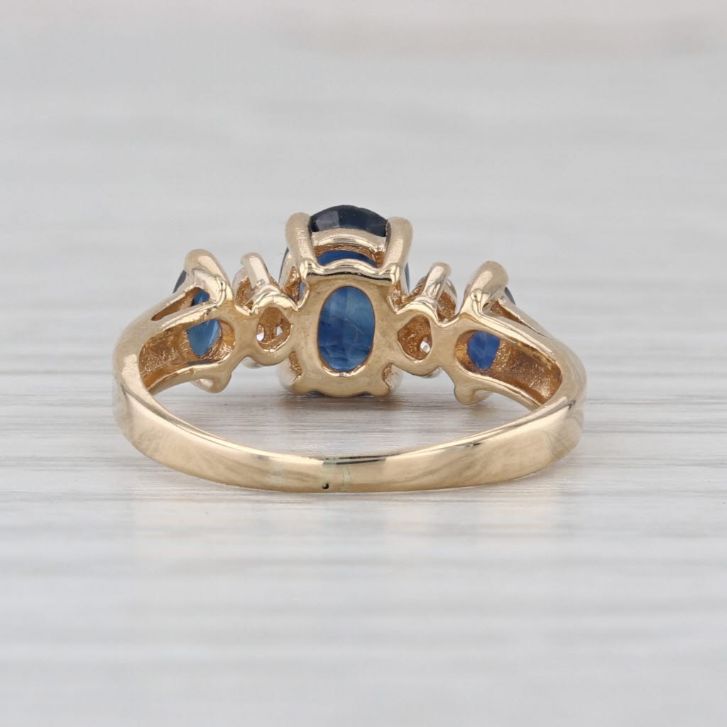 1.21ctw Oval Blue Sapphire Diamond Ring 14k Yellow Gold Size 4.75