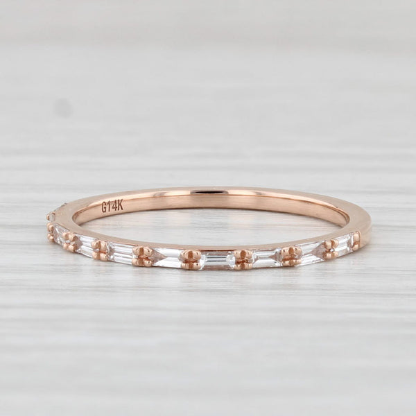 New 0.19ctw Diamond Ring 14k Rose Gold Wedding Band Stackable Size 6.5