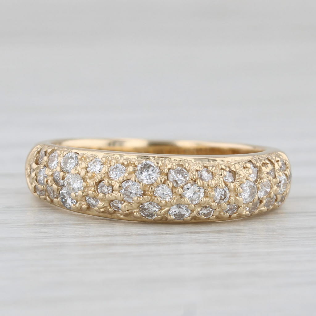 Light Gray Sonia B 0.60ctw Pave Diamond Ring 14k Yellow Gold Size 6 Stackable Wedding Band