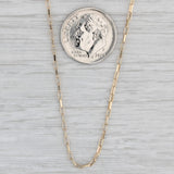 30" Long Elongated Box Chain Necklace 14k Yellow Gold 1.3mm