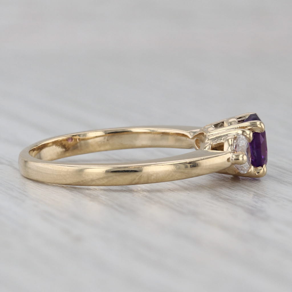Gray 1.46ctw Amethyst Cubic Zirconia Ring 14k Yellow Gold Size 8
