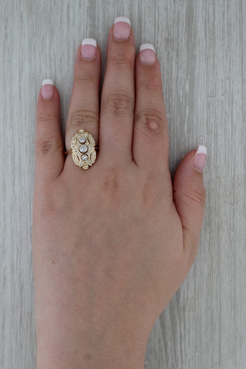 Vintage 0.56ctw Diamond Princess Ring 14k Yellow Gold Size 6