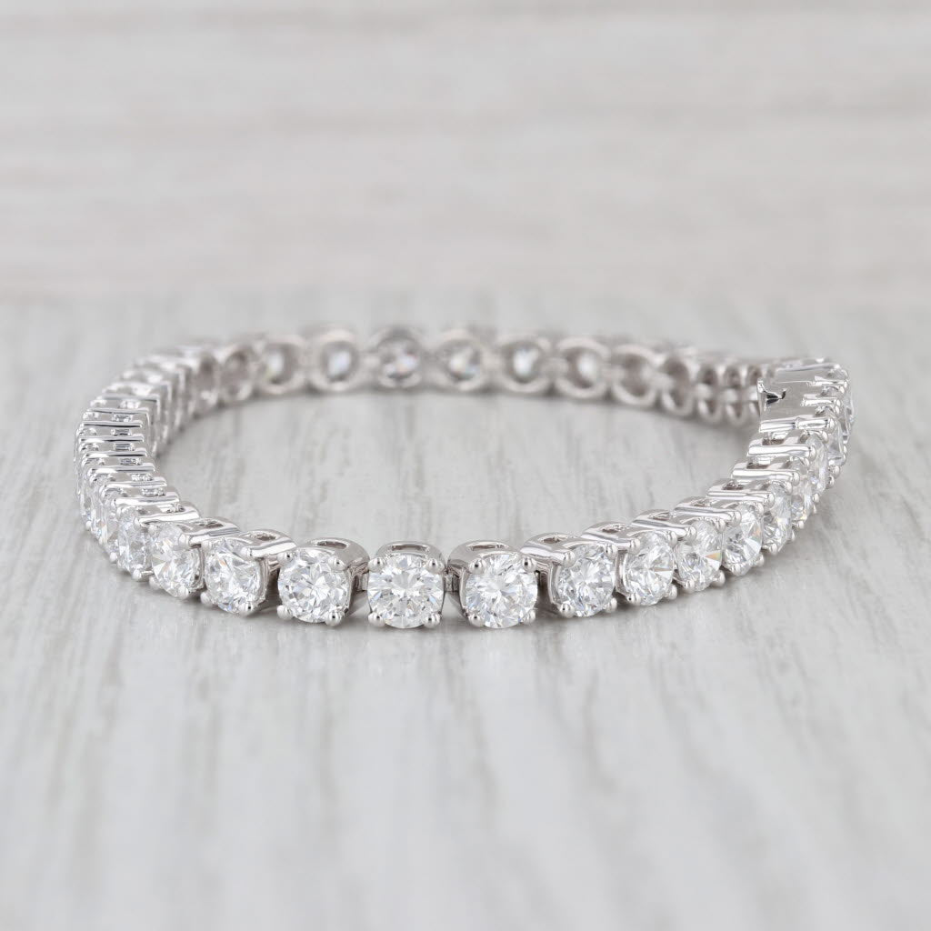 New 11.17ctw Lab Grown Diamond Tennis Bracelet 14k White Gold 7" 4.3mm