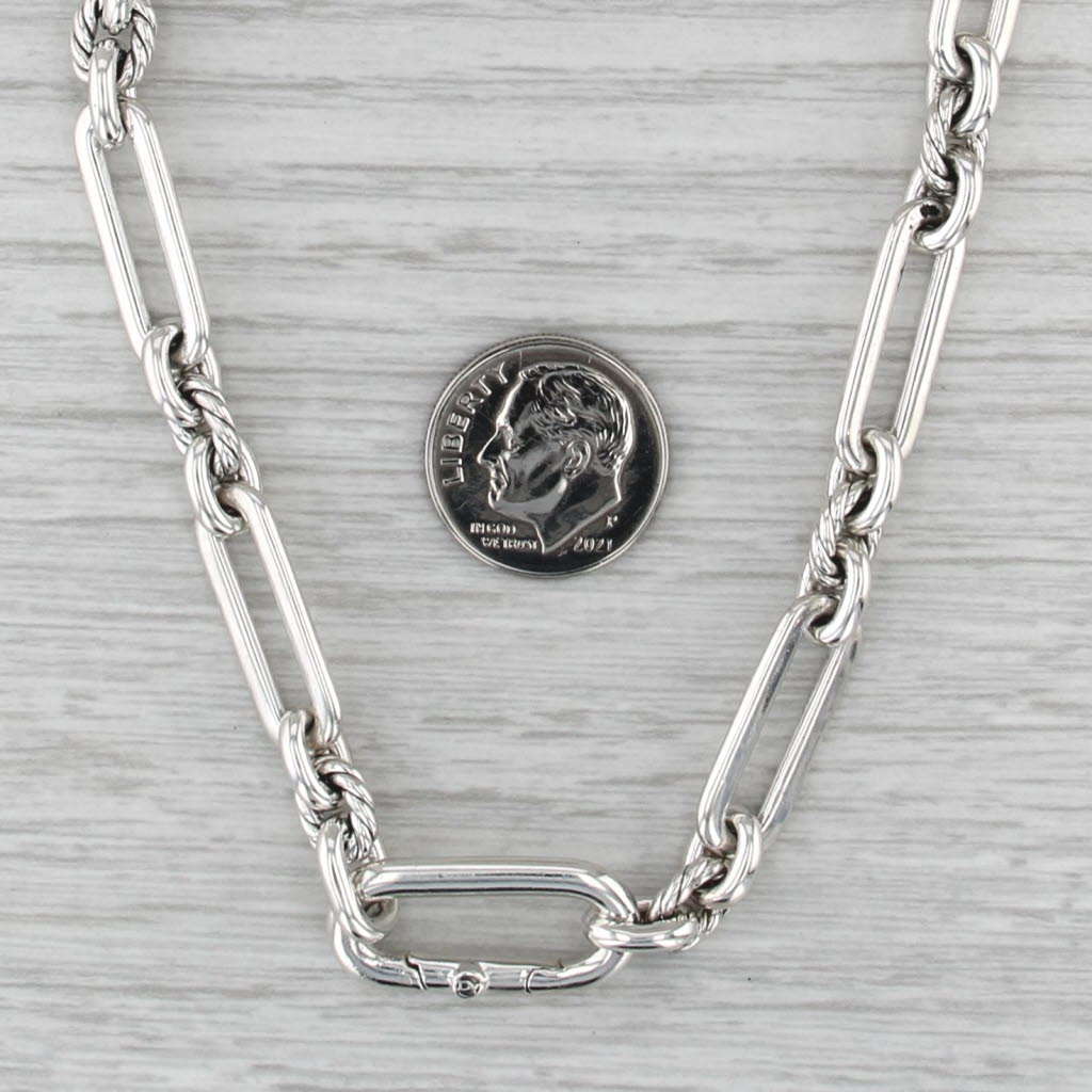 David Yurman Oval & Circle Link Necklace Sterling Silver 18k Gold Overlay 21"