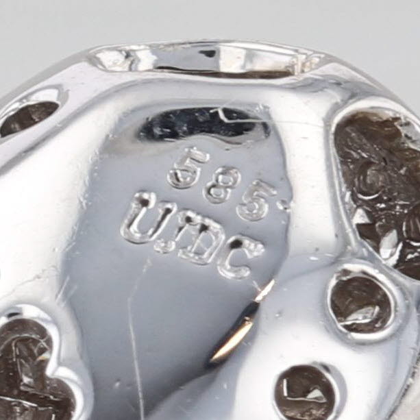 1ctw Diamond Puffy Heart Pendant 14k White Gold