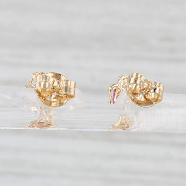 0.35ctw Oval Ruby Solitaire Earrings 14k Yellow Gold Studs