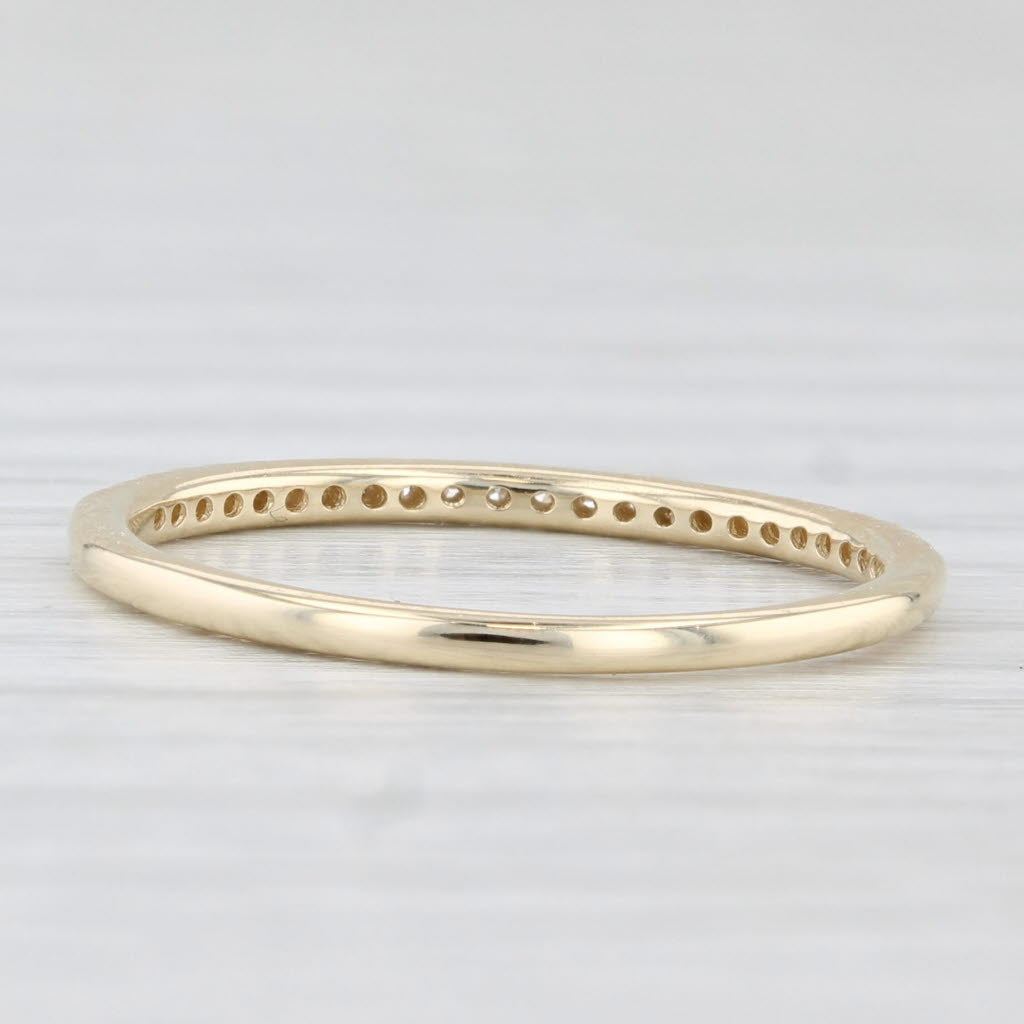 Light Gray 0.10ctw Diamond Stackable Wedding Band Size 7 10k Yellow Gold Ring