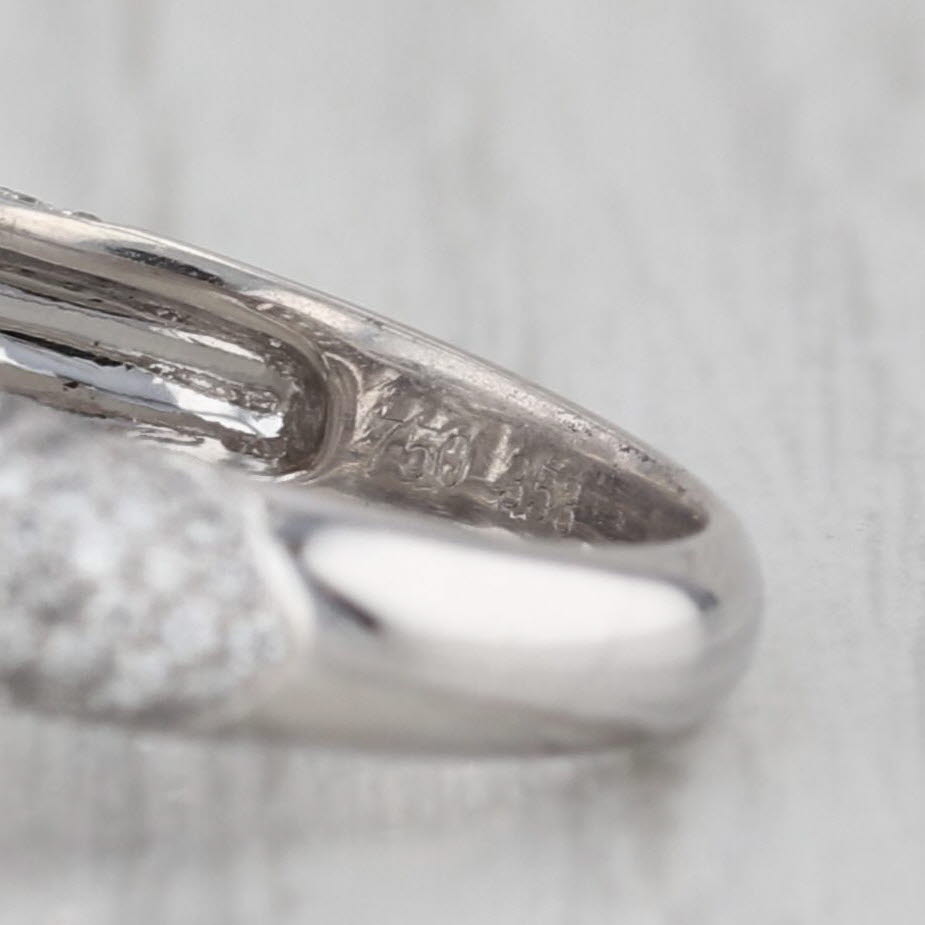 3.53ctw Diamond Halo Ring 18k White Gold Size 7 Engagement Cocktail