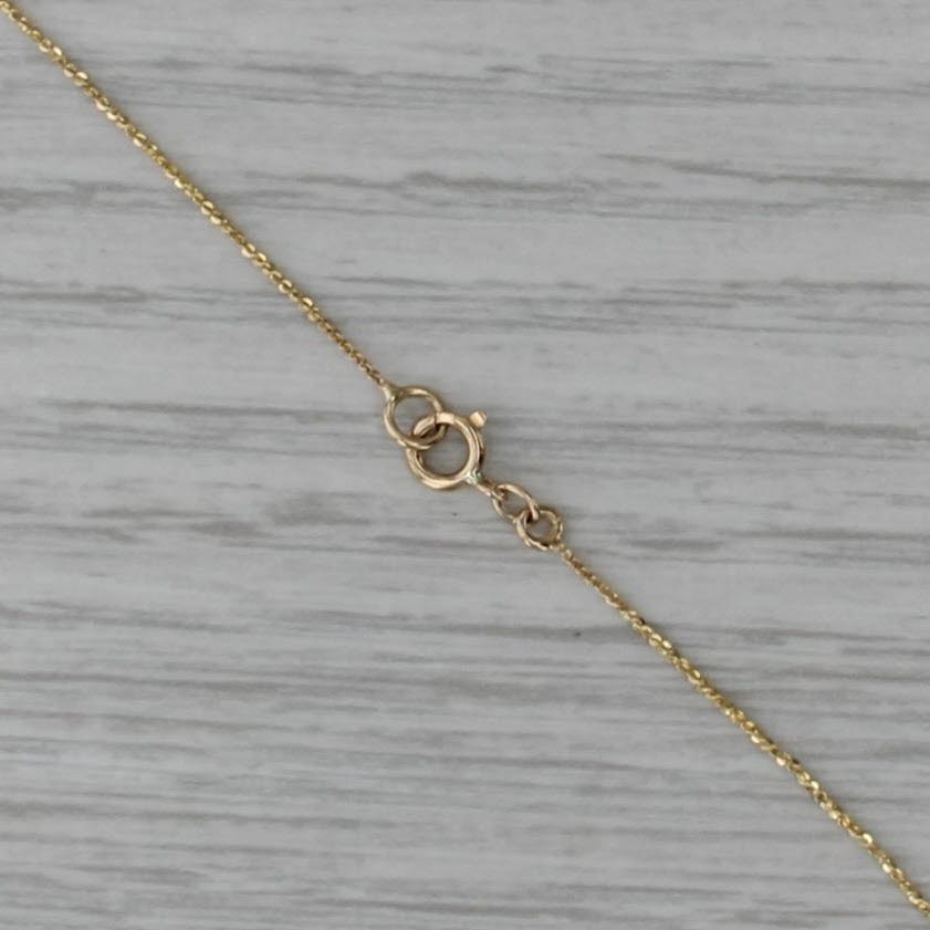 Indian Grape Garnet Solitaire Pendant 14k Yellow Gold 15.75" Nugget Chain