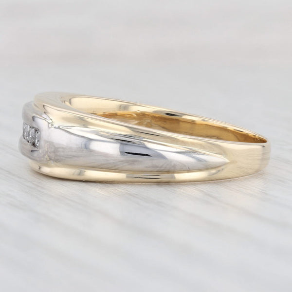Light Gray 0.18ctw Diamond Ring 14k Gold Size 11.5 Men's Wedding Band