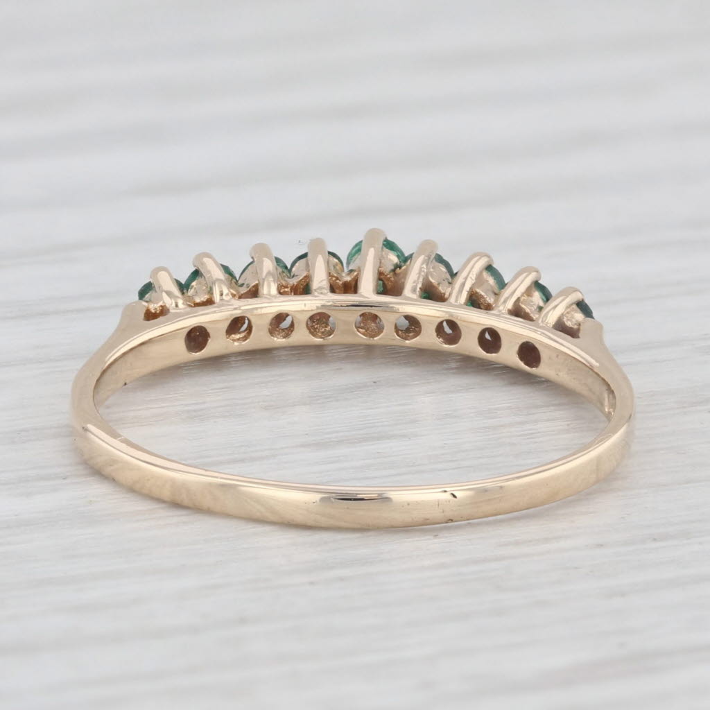 Light Gray 0.34ctw Tiered Emerald Ring 14k Yellow Gold Size 7.25 Stackable