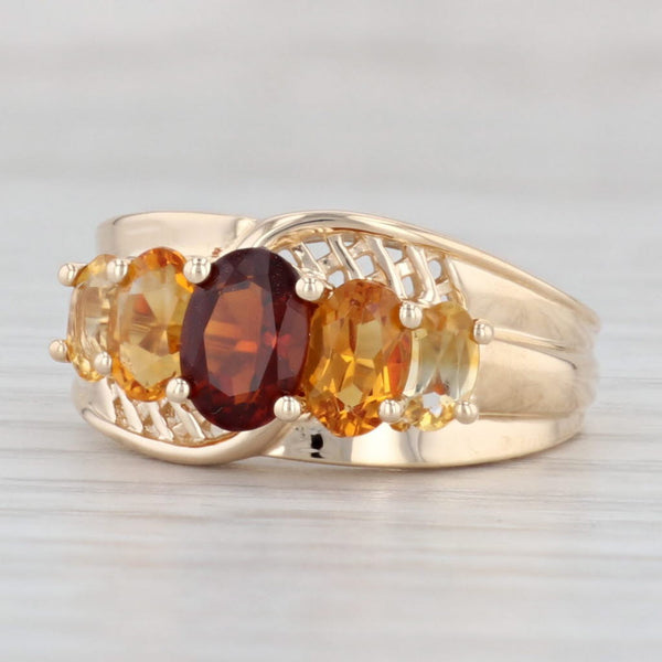 Light Gray 2.25ctw Madeira Citrine Ring 14k Yellow Gold Size 8 Tiered Oval 5-Stone
