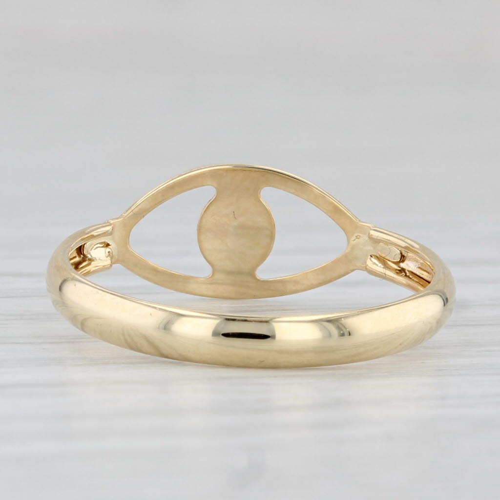 Light Gray New All Seeing Eye of Deity Ring 14k Yellow Gold Size 8.25