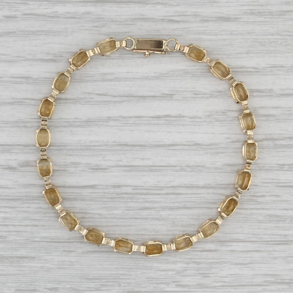 8.60ctw Citrine Tennis Bracelet 10k Yellow Gold 7" 4.2mm