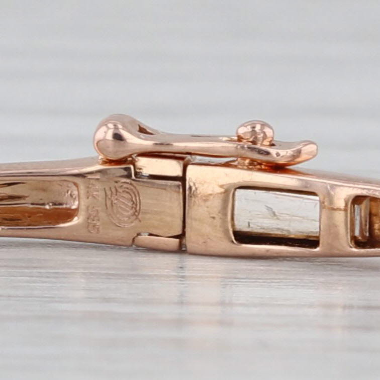 0.36ctw Black White Diamond Bangle Bracelet 14k Rose Gold 6.5" Stackable