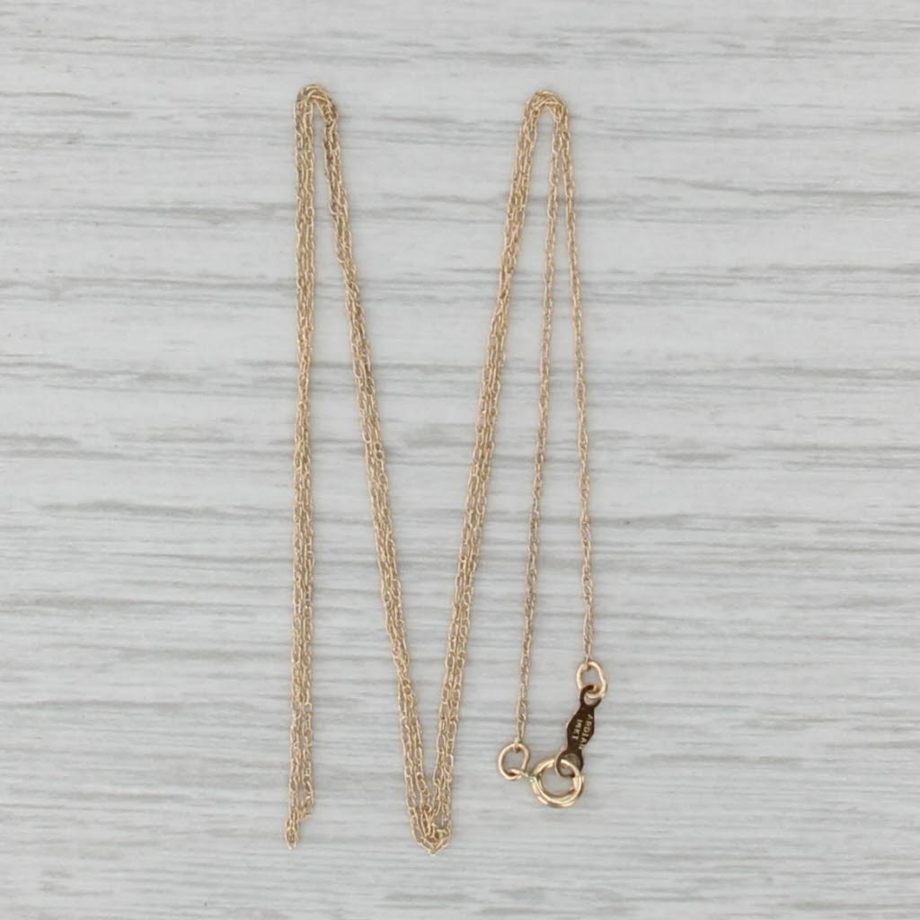 Fine Rope Chain Necklace 14k Yellow Gold 18" 0.7mm