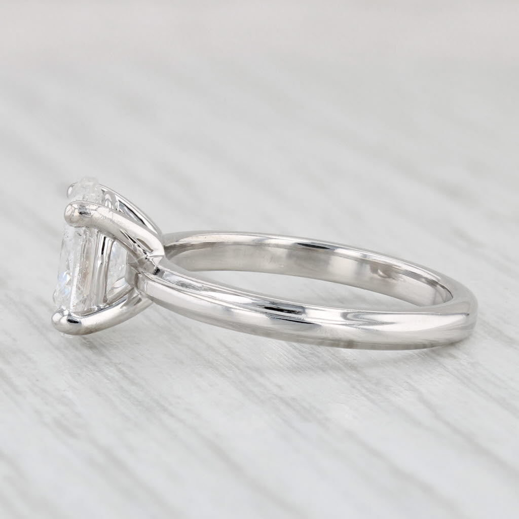 Light Gray New Oval Diamond Solitaire Engagement Ring 14k White Gold Size 6.75
