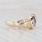 Light Gray 1.40ctw Blue Sapphire Diamond Ring 14k Yellow Gold Size 8