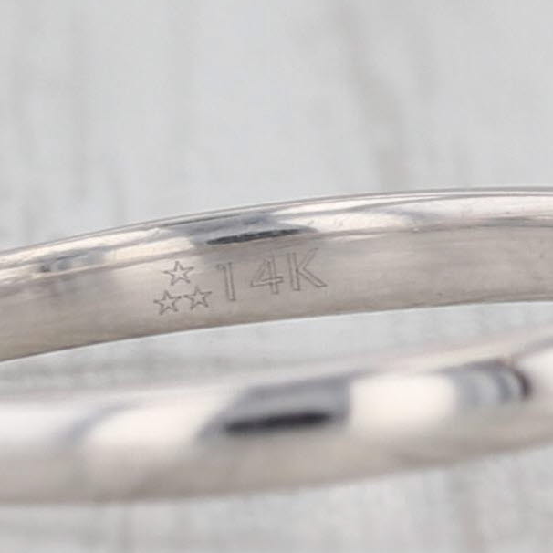 GSI Card 0.46ct Round Diamond Solitaire Engagement Ring 14k White Gold Size 5.5