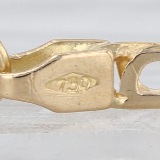 Vintage 20.5" 2.5mm Figaro Chain Necklace 18k Yellow Gold