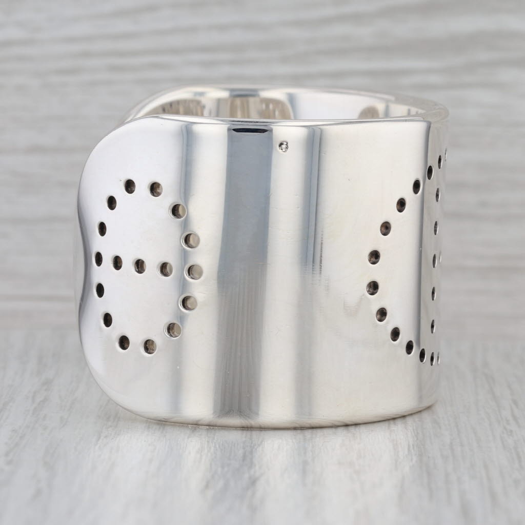 Hermes Eclips Eclypse Cuff Bracelet Sterling Silver Statement Dot Accents