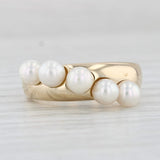Light Gray Cultured Pearl Ring 14k Yellow Gold Size 5.75 Stackable