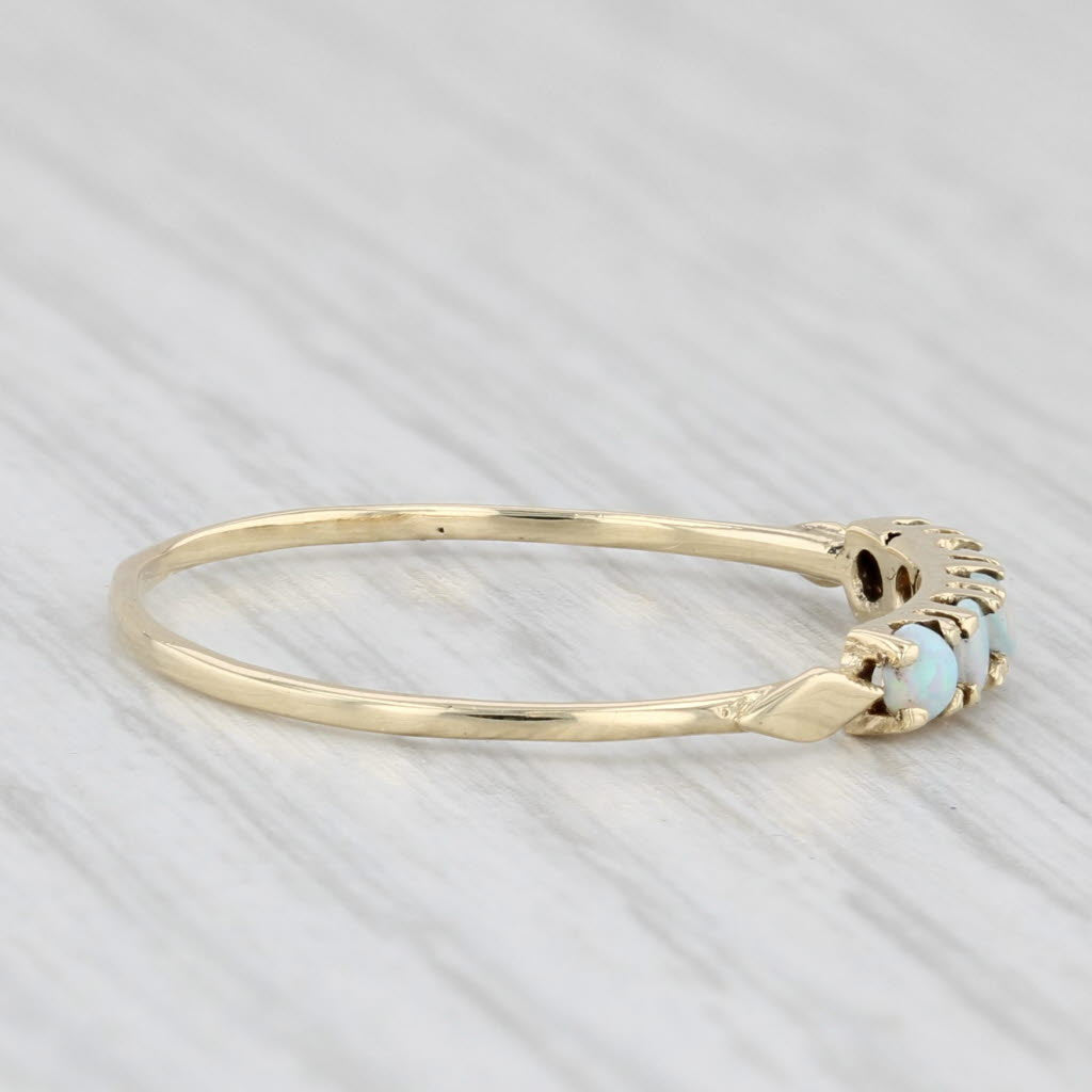 Light Gray Vintage Opal Ring 10k Yellow Gold Size 9.5 Stackable