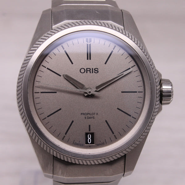 Oris Pro Pilot X 5Days 39mm Mens Titanium Automatic Watch 01 400 7778