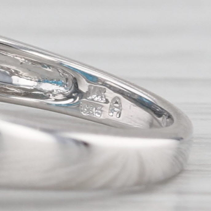 2.60ctw Blue Topaz Diamond Present Ring 14k White Gold Size 6.5