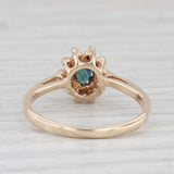 0.32ctw Oval Blue Sapphire Diamond Halo Ring 10k Yellow Gold Size 6