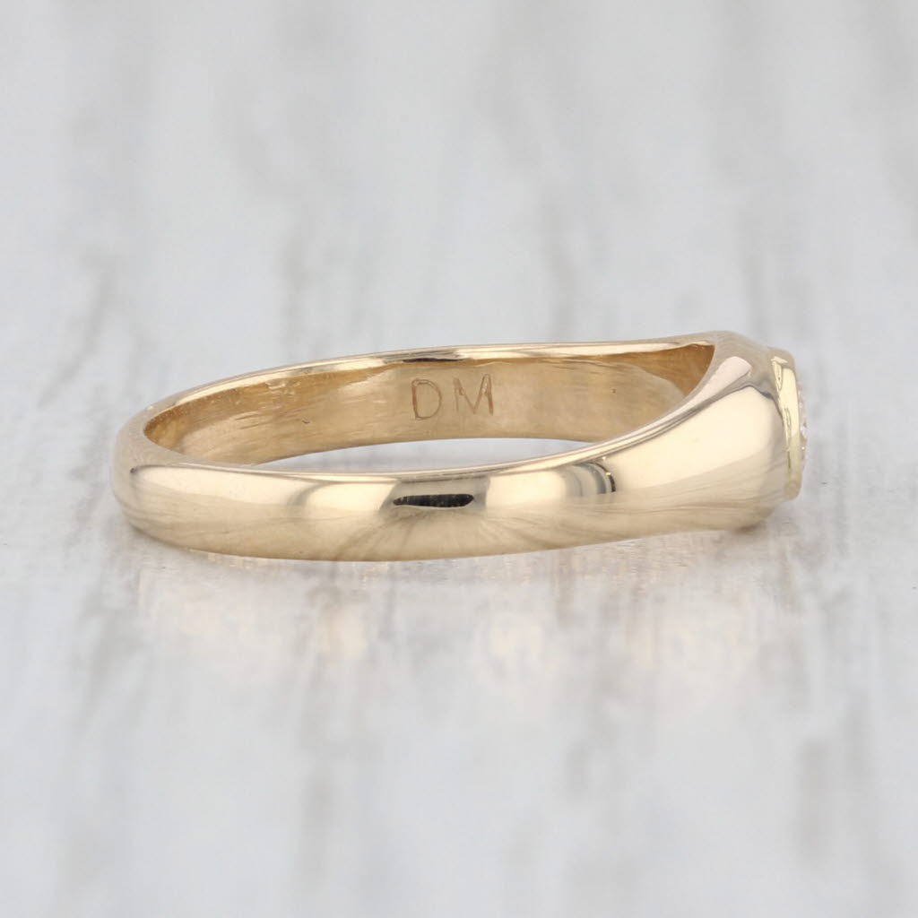 Vintage 0.14ct Diamond Solitaire Ring 14k Gold Size 4.25 Engagement Promise