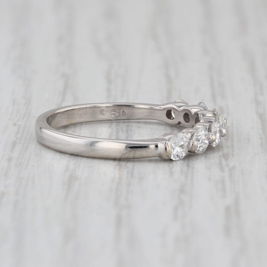 1ctw Diamond Wedding Anniversary Ring 14k White Gold Size 8 Band Stackable