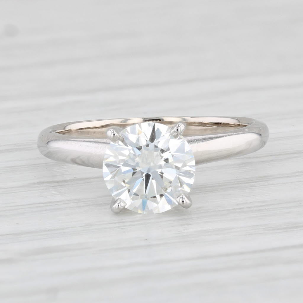 Light Gray Forevermark 1.30ct VVS1 Round Solitaire Diamond Engagement Ring 14k White Gold