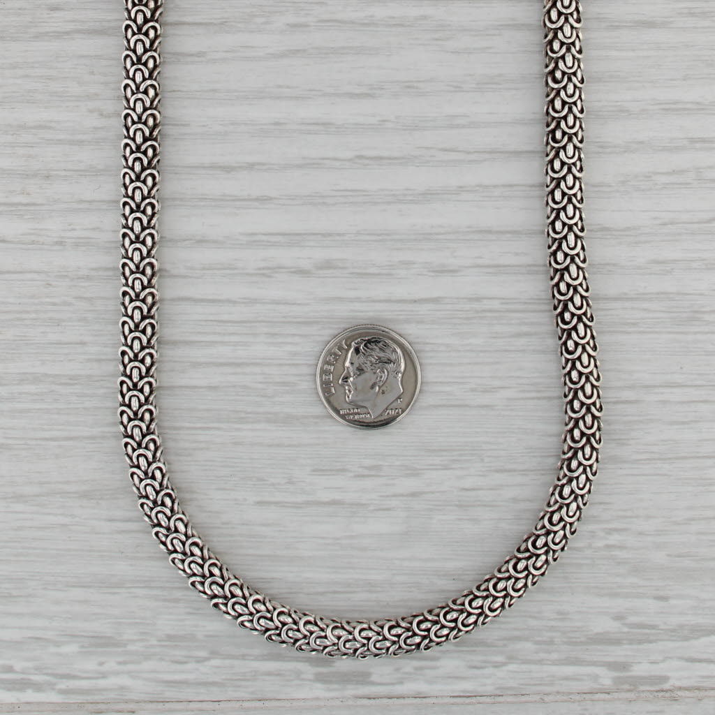 John Hardy Naga Dragon Necklace Sterling Silver 18k Gold Snap Clasp 17.75"