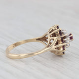 0.75ctw Ruby Diamond Cluster Ring 10k Yellow Gold Size 6