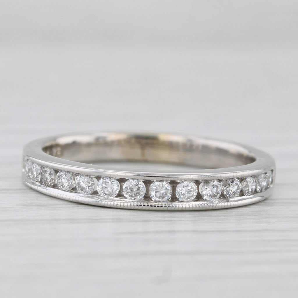 Light Gray 0.30ctw Diamond Wedding Band Size 7.25 Stackable Anniversary Ring