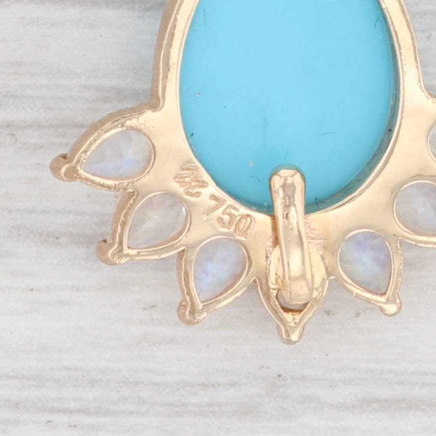 New Nina Wynn Earring Enhancer Charms Imitation Turquoise Moonstone 18k Gold