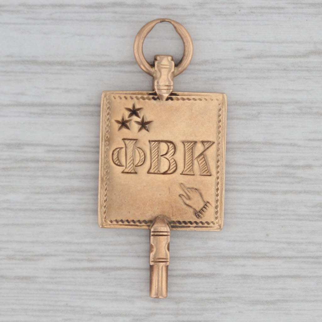 Gray Phi Beta Kappa Key Fob Pendant 14k Gold Vintage Not Engraved