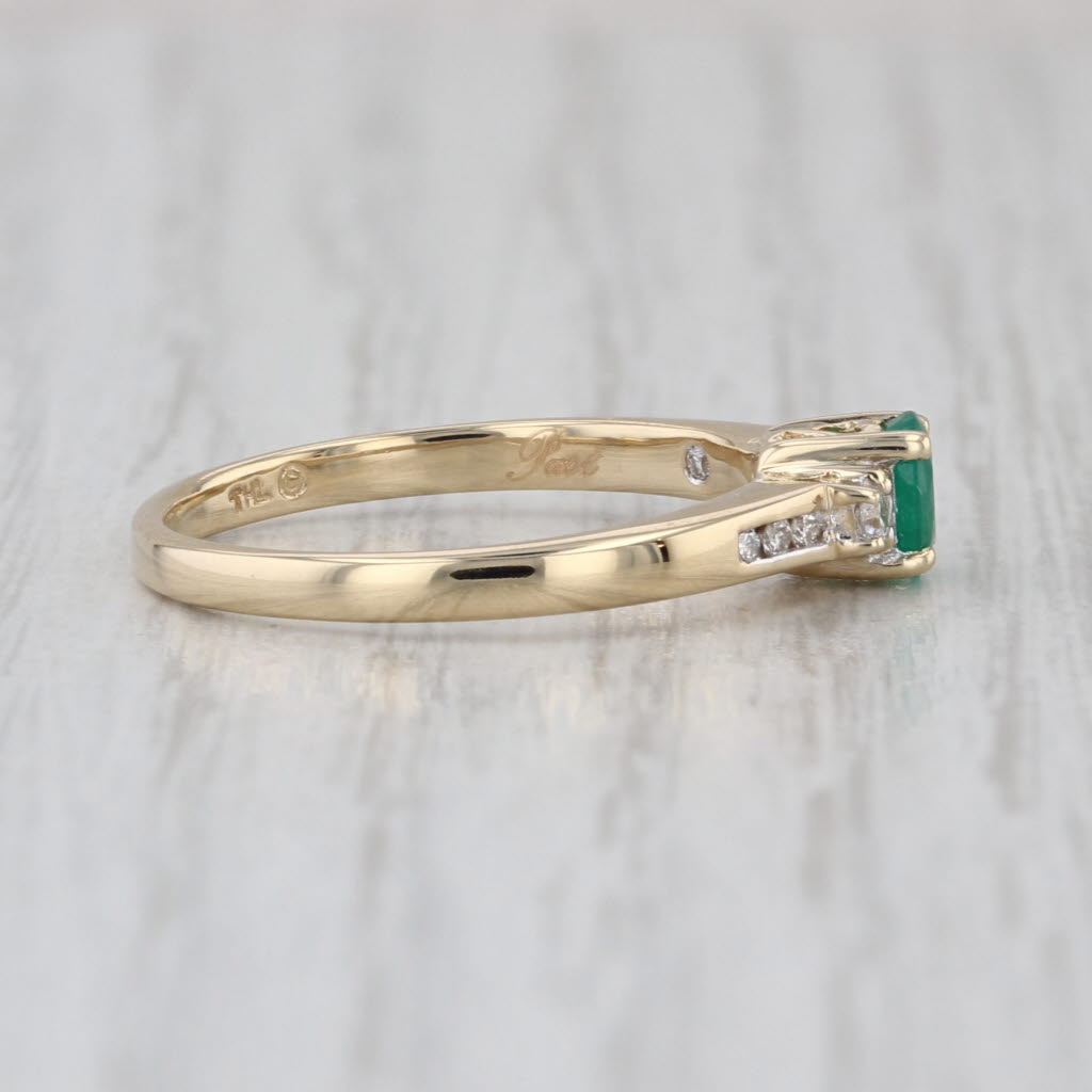 0.36ctw Emerald Diamond Ring 14k Yellow Gold Size 7 Engagement