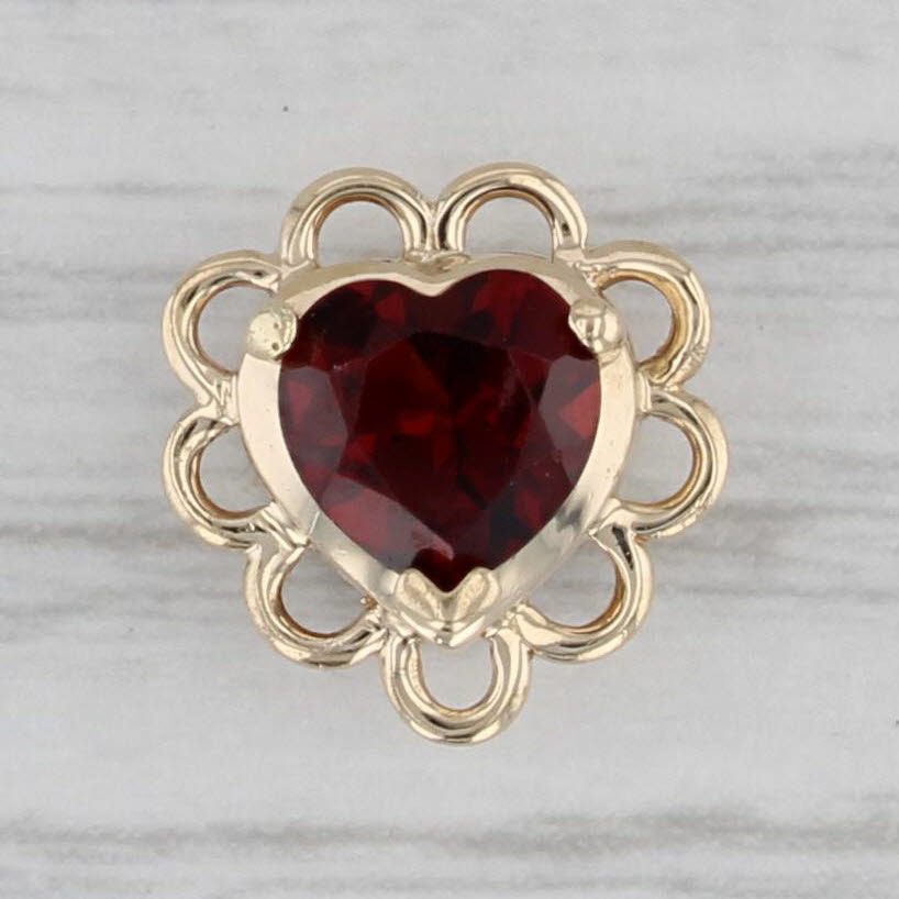 Gray 0.90ctw Garnet Heart Slide Bracelet Charm 10k Yellow Gold Richard Klein