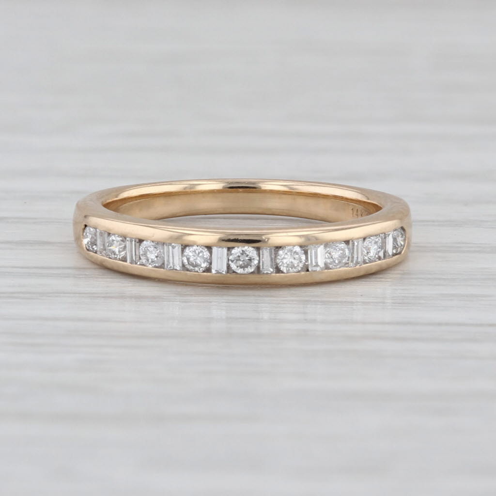 0.20ctw Diamond Wedding Band 14k Yellow Gold Size 4.5 Stackable Ring