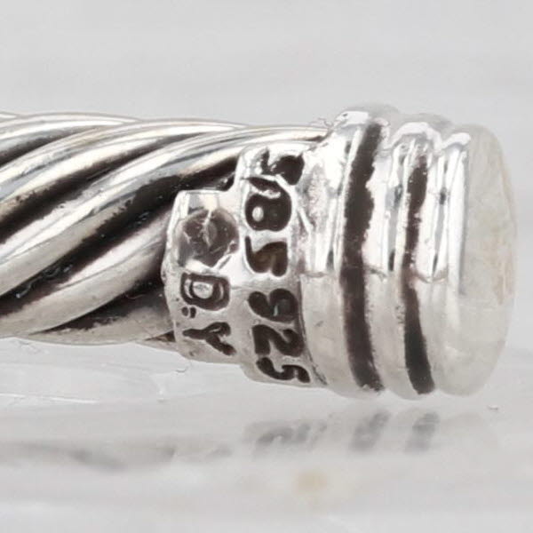 Light Gray David Yurman 0.16ctw Ruby 5mm Cable Cuff Bracelet Sterling Silver 14k Gold 6.5"