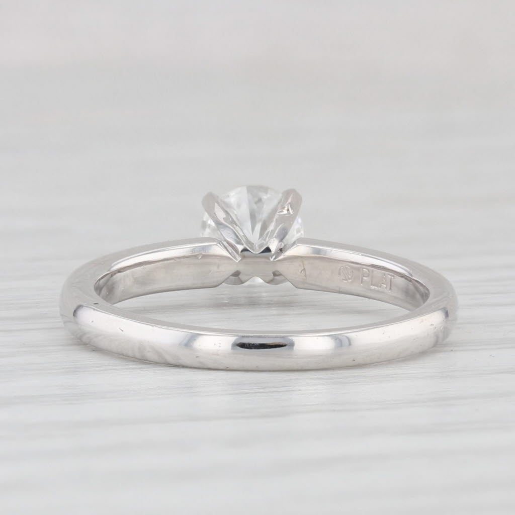 Light Gray 0.63ct Round Diamond Solitaire Engagement Ring Platinum GIA