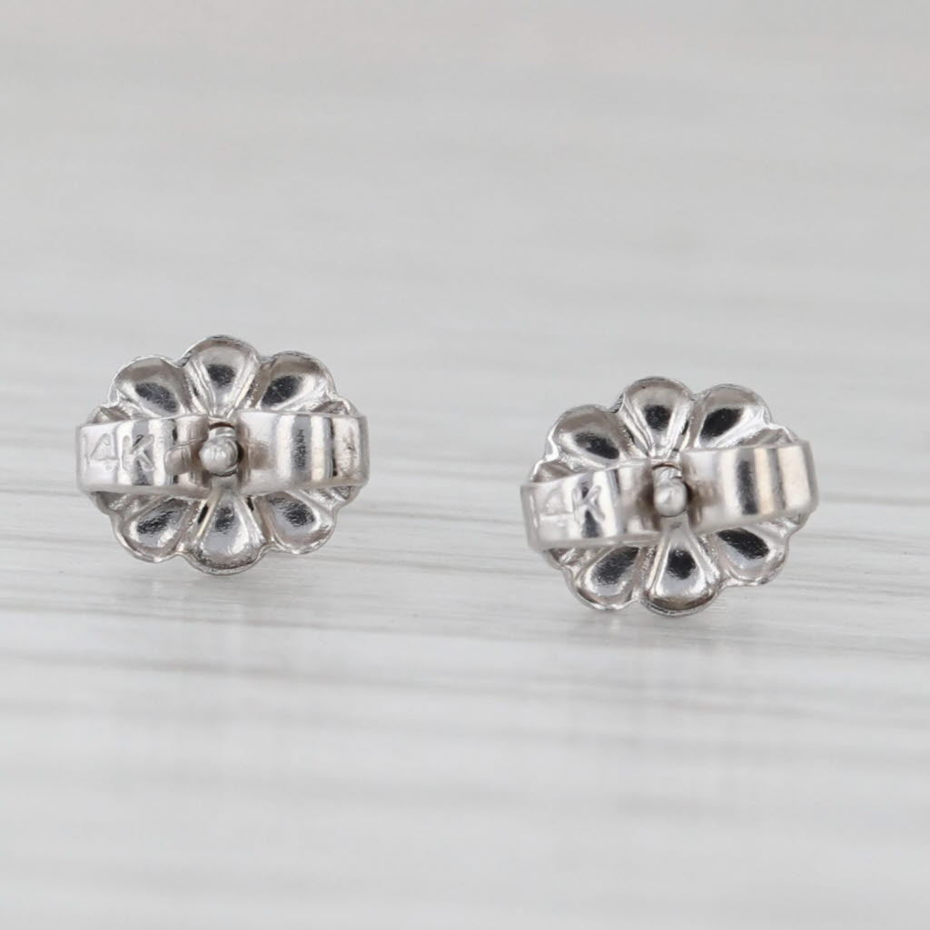 Light Gray 0.23ctw Diamond Round Solitaire Stud Earrings 14k White Gold