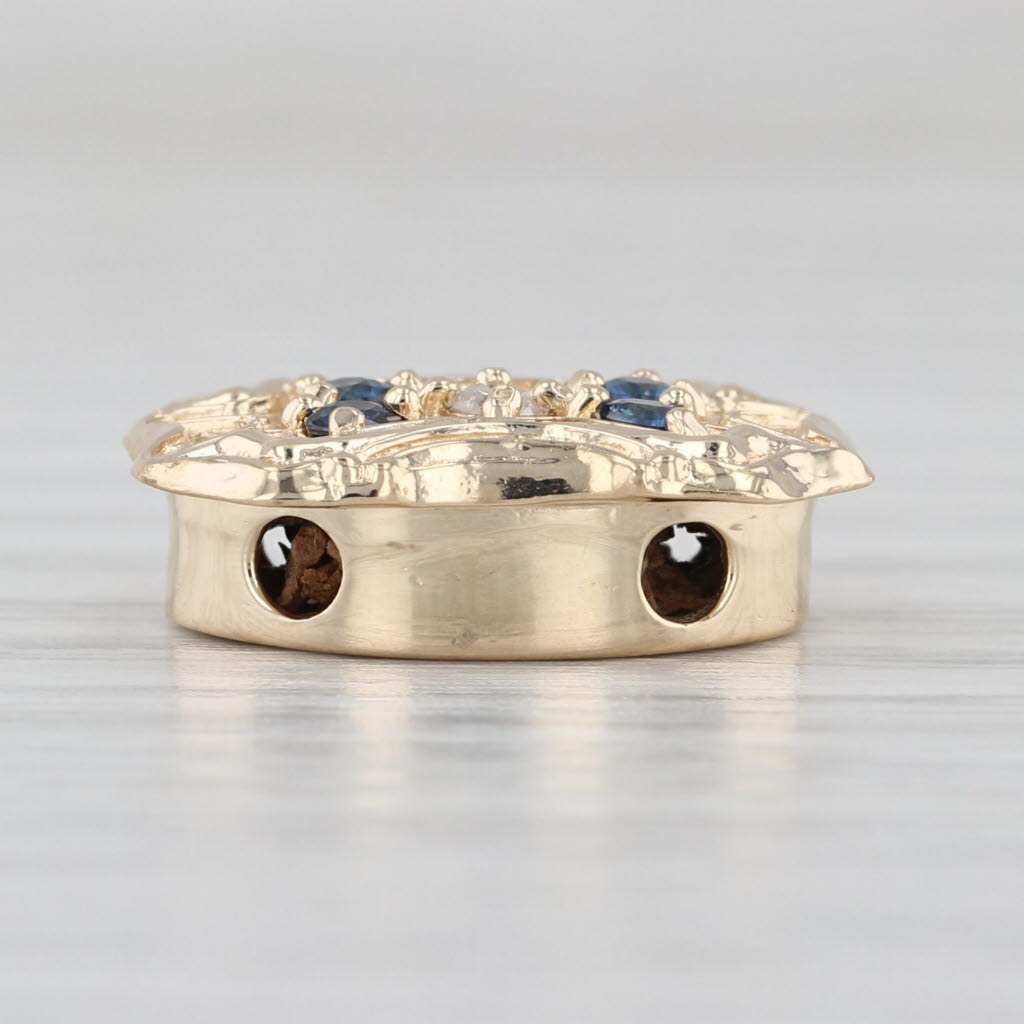 0.23ct Sapphire Diamond Slide Bracelet Charm 14k Gold Vintage Richard Glatter