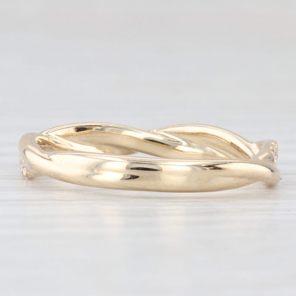 Light Gray New 0.17ctw Diamond Wedding Band 14k Yellow Gold Stackable Anniversary Ring 6.5
