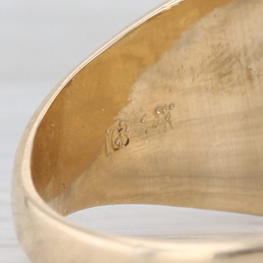 Vintage Ford Mustang Signet Ring 14k Gold Onyx Horse Signet Size 13